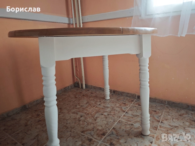Кръгла дървена маса, снимка 3 - Маси - 52677411