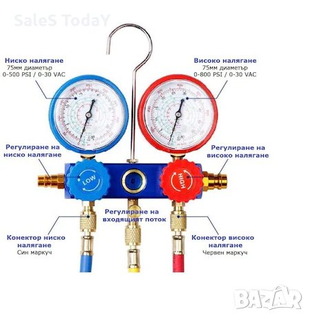 Комплект манометри за климатик- фреон, снимка 5 - Аксесоари и консумативи - 33322910