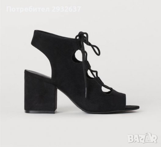 Дамски сандали с връзки на широк ток. 38 номер H&M Divided, снимка 3 - Сандали - 39538780