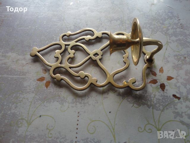 Страхотен ажурен бронзов свещник за стена , снимка 7 - Декорация за дома - 43525207