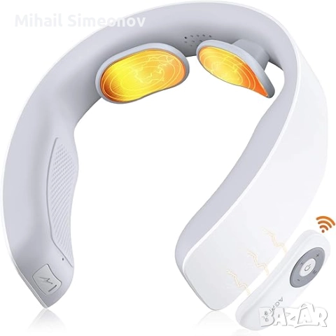 Масажор за врат с функция за загряване, интелигентен масажор AGPTEK с 5 режима и 16 нива на интензив, снимка 4 - Друга електроника - 52987097