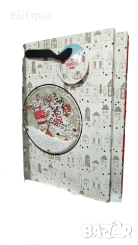 Коледна подаръчна чанта със снежна топка, снимка 6 - Други стоки за дома - 52831172