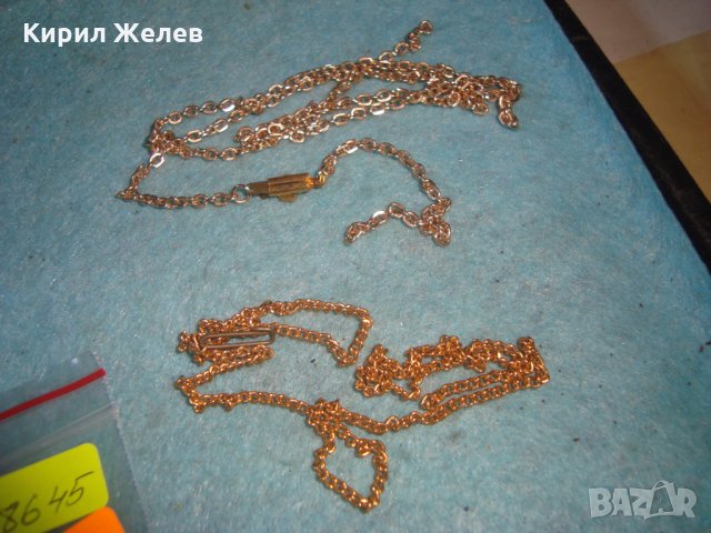 2 ПОЗЛАТЕНИ КОЛИЕТА ВЕРИЖКИ НЕЖНИ ФИНИ и КРАСИВИ РЕТРО АРТ ДЕКО СТИЛ 8645, снимка 5 - Колиета, медальони, синджири - 35240476