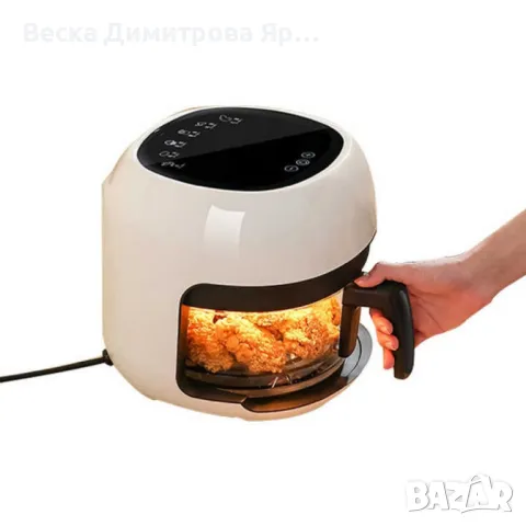 Интелигентен въздушен фритюрник 4 литра с прозрачен визуален прозорец , снимка 5 - Фритюрници - 48721779
