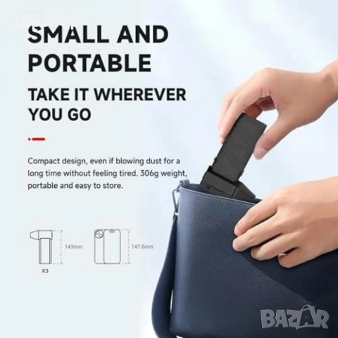 Чисто нов супер мощен безчетков вентилатор с USB за родухване 130000 об/мин ръчен електрически..., снимка 3 - Друга електроника - 51636329