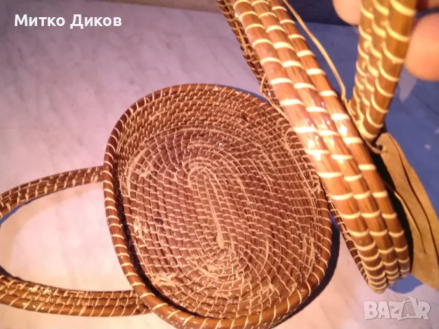 Кръгла дамска чанта от ратан нова Бразилия маркова фи 20см, снимка 7 - Чанти - 49589588