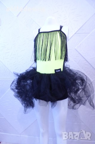 Детска рокля за спортни танци в черно и електрик