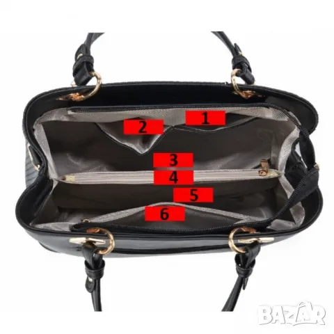 Дамска чанта Tripple Black, снимка 5 - Чанти - 47938666