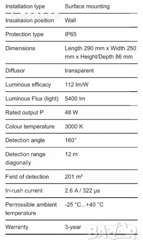Лед Лампа (прожектор) ESYLUX Strahler EL10810237 Typ AFL SUN LED 50W 3K schwarz, снимка 2 - Прожектори - 32891220