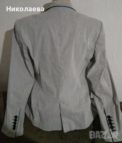 Сако- тънко райе,в бяло и черно, ZARA WOMAN,L, снимка 2 - Сака - 40647020