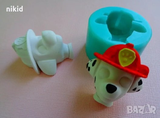 3d глава Маршал от Пес Патрул силиконов молд форма декорация украса фондан торта гипс сапун