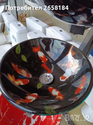 Стъклена мивка с уникален дизайн с рибки, снимка 5 - Мивки - 39482734