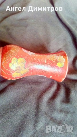 Стара керамична ръчно рисувана ваза, снимка 7 - Вази - 38685037