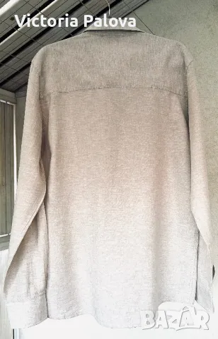 Красива мъжка риза  55% лен ,45% памук, снимка 4 - Ризи - 47913894