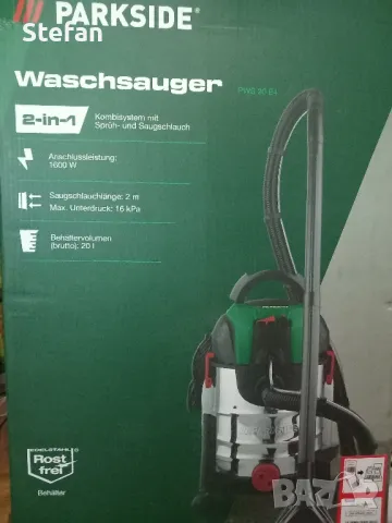 Перяща прахосмукачка PARKSIDE - PWS - 20E4, снимка 4 - Прахосмукачки - 49409417