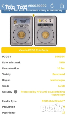 10 перпера 1910 Черна Гора 