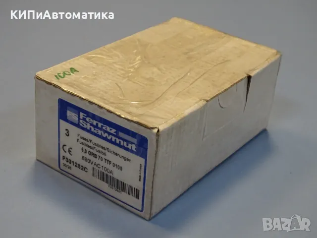 Предпазител Ferraz Shawmut Protistor F301282 Fuses 6.9GRB70TTF0100 100A 690VAC, снимка 2 - Резервни части за машини - 47790468