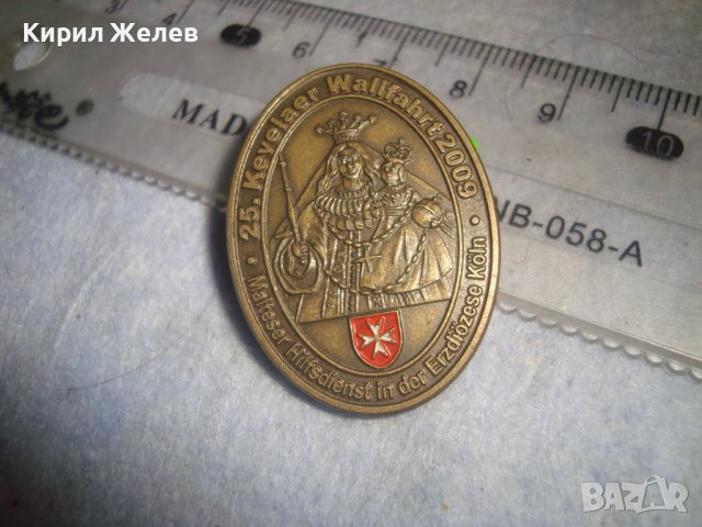 КОЛЕКЦИОНЕРСКА НЕМСКА БРОНЗОВА РЯДКА КРАСИВА ЗНАЧКА РЕЛИГИОЗНА ТЕМАТИКА 31311, снимка 10 - Колекции - 38026239