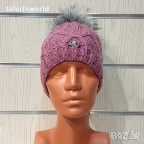 Нова зимна розова дамска шапка СилвърСтар с подплата плюш, снимка 6 - Шапки - 35510023