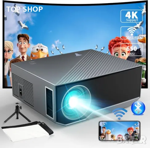 Проектор с Wifi и Bluetooth, Wielio GC05A 16000 lum с екран, снимка 2 - Плейъри, домашно кино, прожектори - 48648493