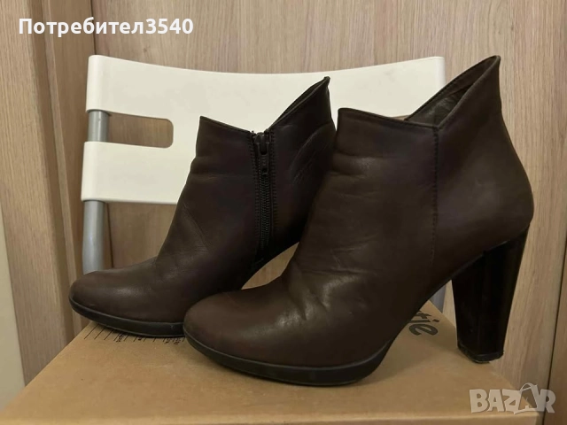 Кафяви боти на ток, снимка 2 - Дамски боти - 51888679