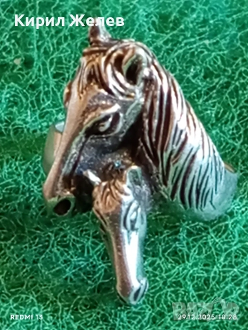 Сребърен пръстен с фигурално изображение Кобила с малко конче ювелирна изработка 38466, снимка 8 - Пръстени - 52925597