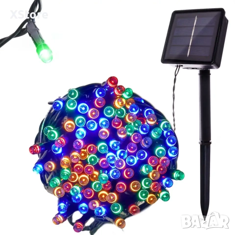 Бяла дъга RGB 50 LED коледна украса цели 5M соларна коледна украса, снимка 2 - Други - 52092461