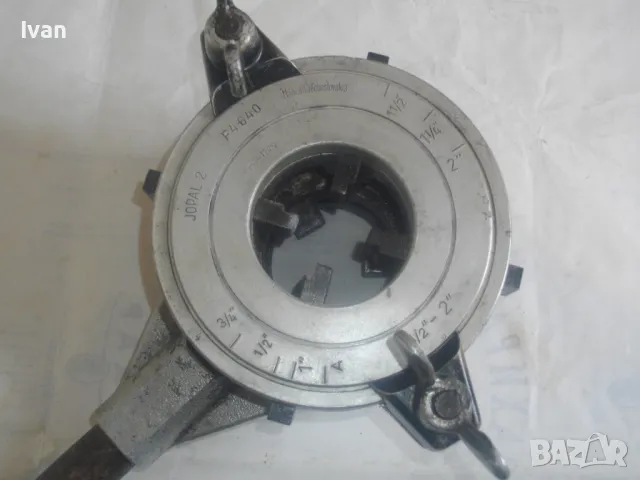 JOPAL 2 Голяма 2 цола резбонарезна плашка резби водопроводни тръби Чехословакия с ножове 1/2-3/4 цол, снимка 2 - Други инструменти - 47799276