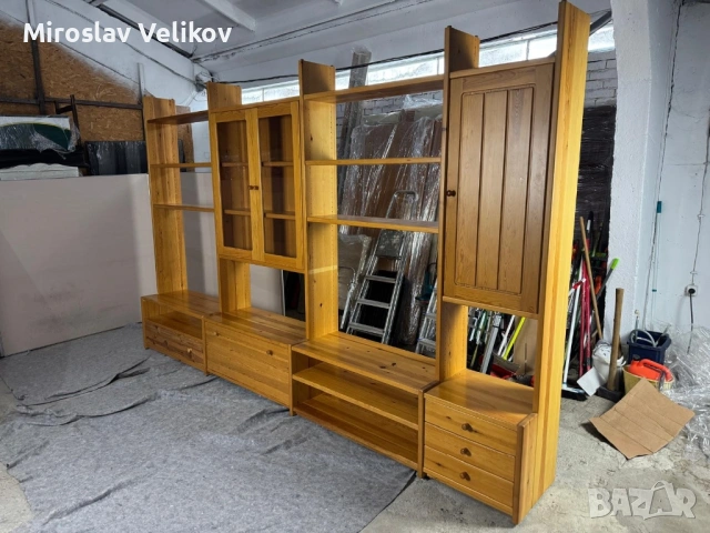 Холова секция от масивно дърво с гардероб, закачалка и деа шкафа за обувки , снимка 11 - Секции и витрини - 53470056