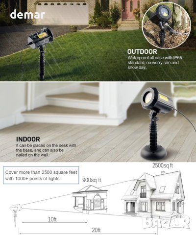 Dalanpa Коледни светлини за дома и градината, Цвят - Червен, Зелен, снимка 6 - Декорация за дома - 43119540