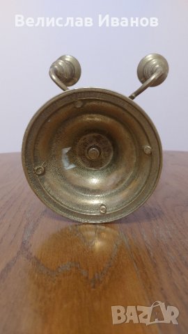 Старинен бронзов свещник петица. В отлично състояние., снимка 6 - Антикварни и старинни предмети - 43604120