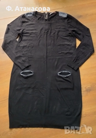 Атрактивна рокля есен зима, вискоза, размер M, отлична, снимка 5 - Рокли - 52168097