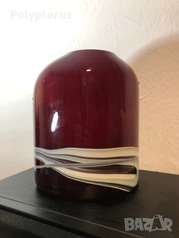 Стъклена ваза цветно стъкло на студио Лебед