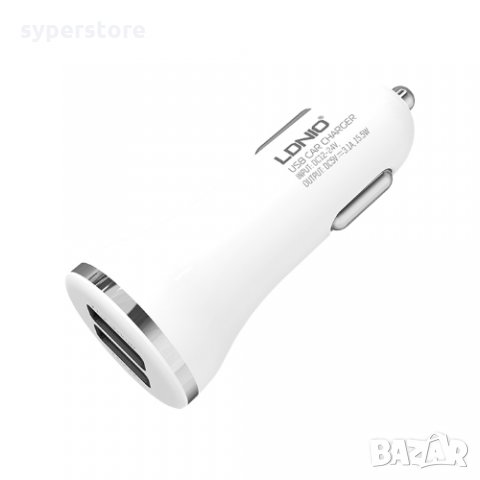 Зарядно 12V/3.1A с кабел Type C 2-USB изхода LDNIO DL-C23 SS0001123 за Samsung, Huawei и др., снимка 2 - Зарядни за кола - 32289200