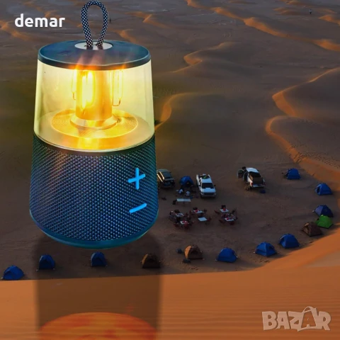 Преносим акумулаторен LED къмпинг фенер с Bluetooth високоговорител, винтидж, снимка 5 - Къмпинг осветление - 51191317