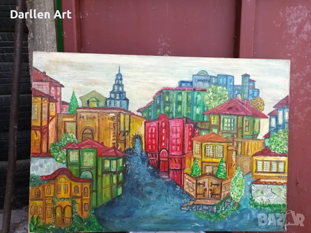 Стара авторска картина, снимка 2 - Картини - 48486938