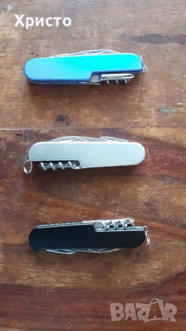 ножче джобно тип швейцарско видове, стомана, с много остриета 3 цвята