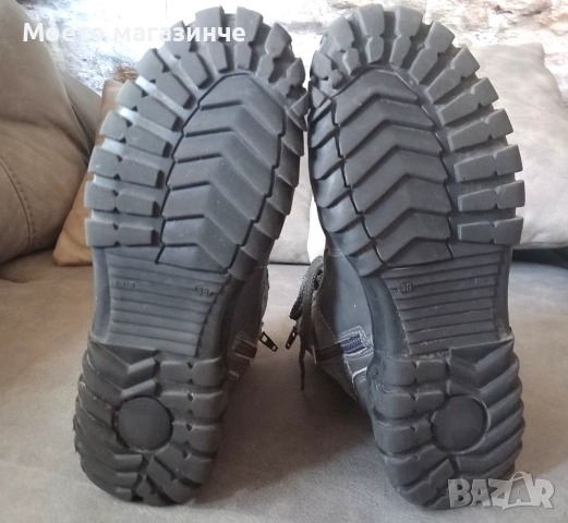 Топли български зимни боти от естествена кожа и велур – № 38, снимка 4 - Детски боти и ботуши - 52071560