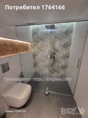Стъклена прозрачна душ кабина с плъзгаща врата и нестандартни размери ОТ ЕНИГЛАС