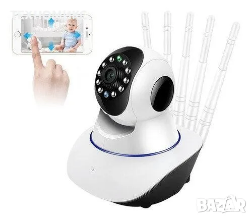 2MP FULL HD, WIFI БЕЗЖИЧНА КАМЕРА С 5 АНТЕНИ, МОТОРИЗИРАНА 355° завъртане, снимка 3 - IP камери - 49235437