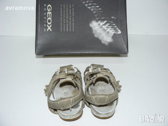 GEOX Сандали сребристи, закрити пръстчета, естествена кожа – 22 номер, снимка 4 - Детски сандали и чехли - 28723399