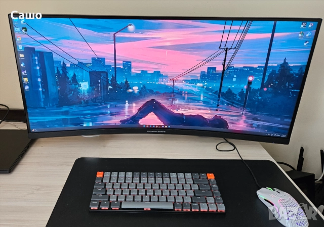 Монитор ASRock Phantom Gaming 34" 2к Widescreen Curved VA 165hz