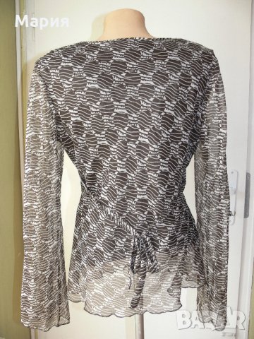 Официална копринена блуза в кафяво, снимка 3 - Блузи с дълъг ръкав и пуловери - 26609540