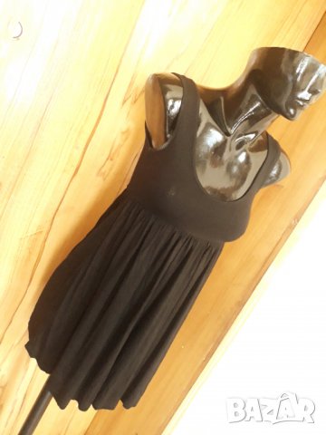 Н&М Черна къса разкроена еластична рокля тип потник ХС/С, снимка 2 - Рокли - 33382209