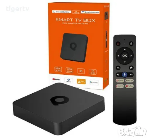 Android TV Box TX96Q, Android ATV10, Dual WIFI, Bluetooth, Гласово дистанционно