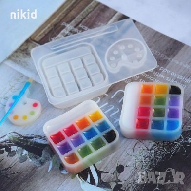 малка Палитра бои четка силиконов молд форма фондан шоколад смола