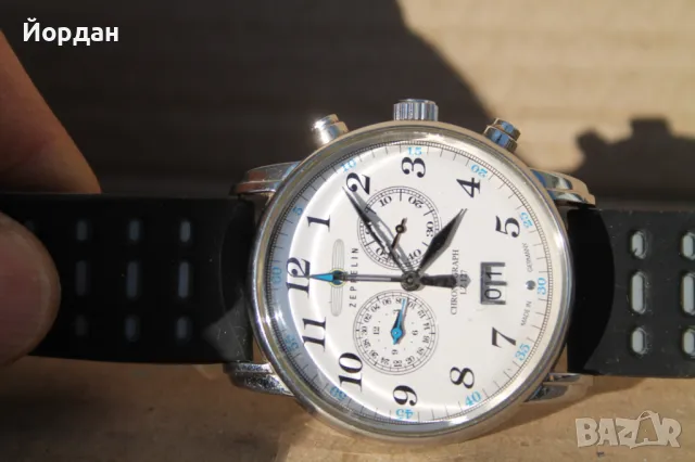 Немски мъжки часовник хронограф ''Zepelin Lz127 '', снимка 10 - Мъжки - 49392101