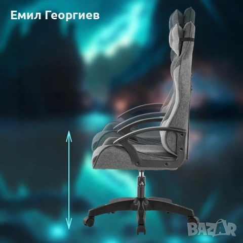 Ергономичен геймърски офис стол с лумбална и шийна опора – комфорт за игра и работа без умора, снимка 6 - Столове - 53148585