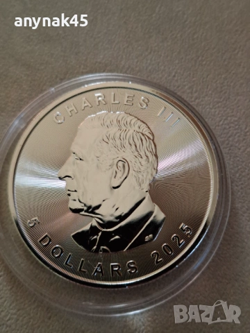 Сребро 1oz. Канада, снимка 4 - Нумизматика и бонистика - 53475038