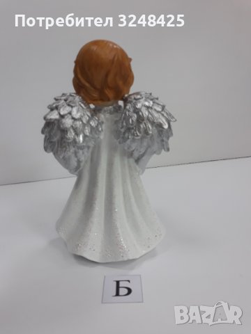 Бяло и сребристо -  Ангел изправен с книга - Модел Б, снимка 8 - Статуетки - 37925767